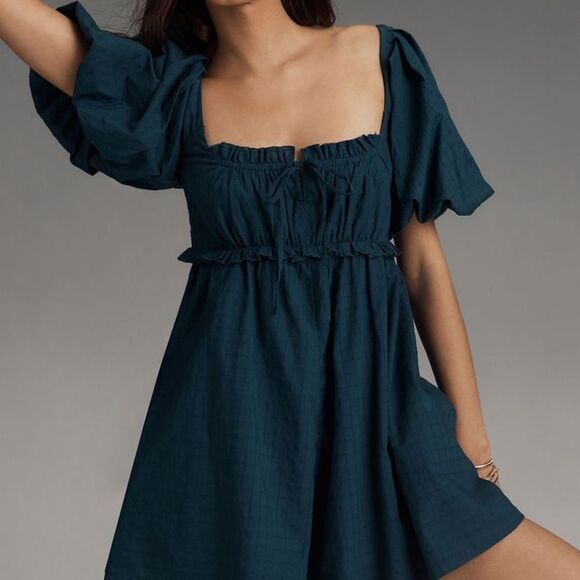 Pilcro Puff-Sleeve Babydoll Dress - Picture 1 of 7